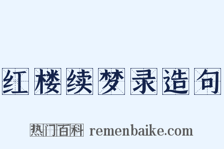 红楼续梦录造句是什么意思的图片